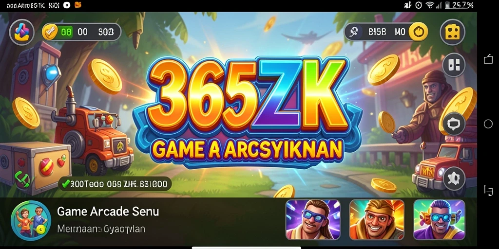 Tampilan gameplay 365ZK yang penuh warna dan menantang.