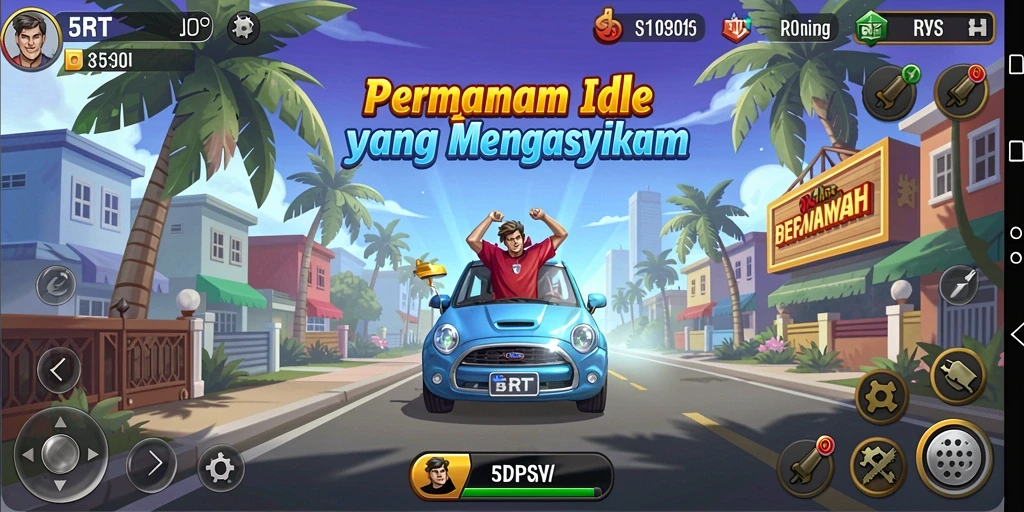 Tampilan gameplay 5RT dengan perkembangan kerajaan yang menarik.