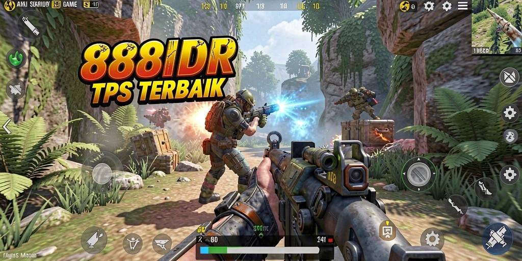 Tampilan seru gameplay 888IDR dengan aksi tembak-menembak.