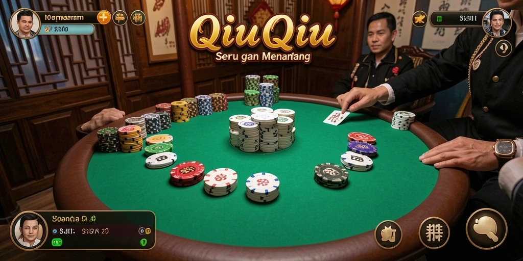 Tampilan gameplay menampilkan kartu QiuQiu yang menarik.
