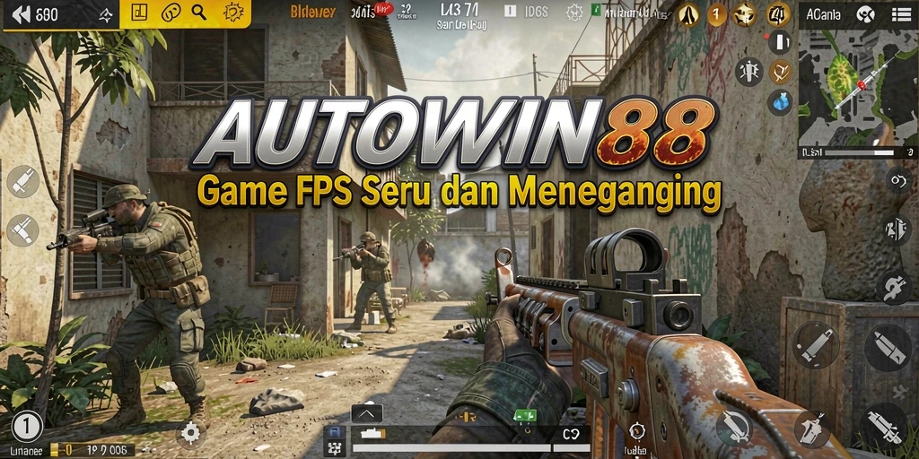 Screenshot AUTOWIN88 menampilkan aksi tembak-menembak yang mendebarkan.