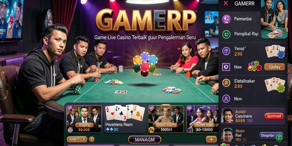 Tampilan gameplay Live Casino GAMERP yang mendebarkan dan interaktif.
