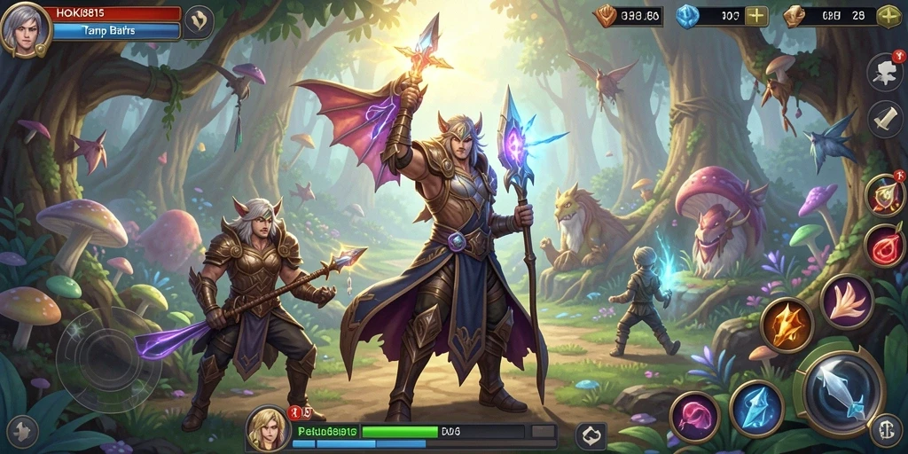Tampilan gameplay HOKI8815 yang penuh aksi dan strategi RPG.