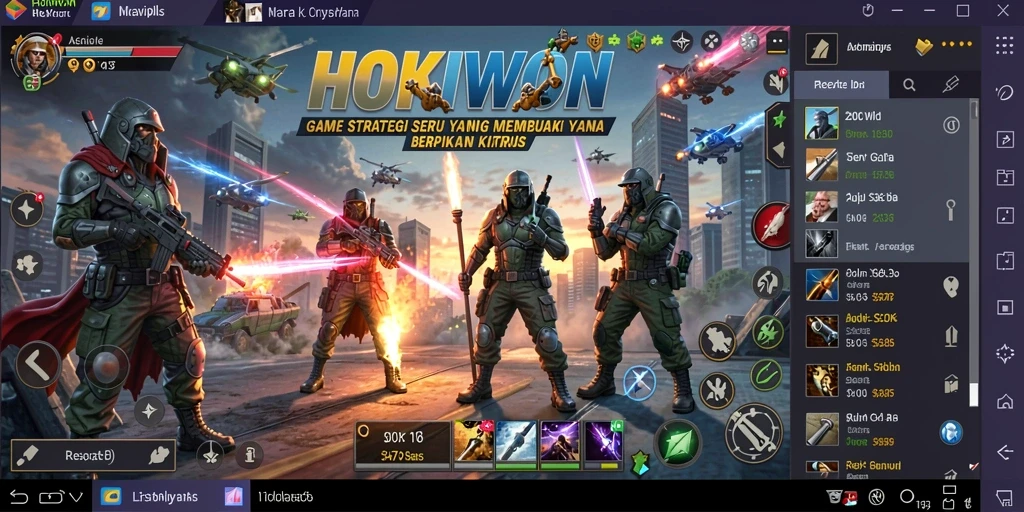 Menampilkan tampilan seru gameplay strategi HOKIWON dengan aksi mendebarkan.