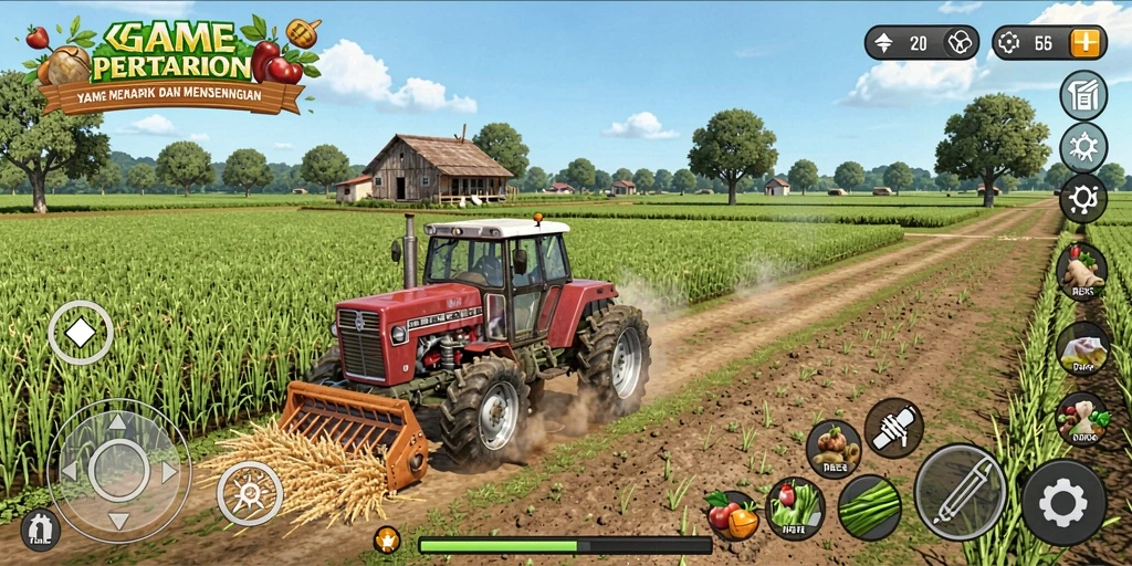 Screenshot gameplay yang menunjukan aktivitas bertani di HR89.