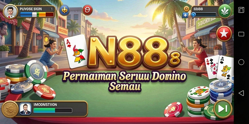 Screenshot utama IN88 menampilkan gameplay seru permainan Domino.