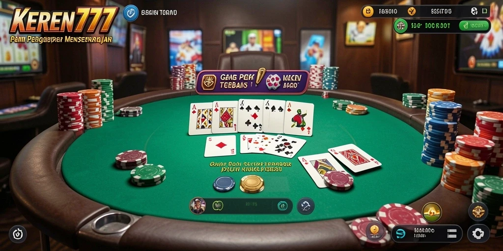 Tampilan dinamis gameplay Poker KEREN777 yang mengasyikkan.