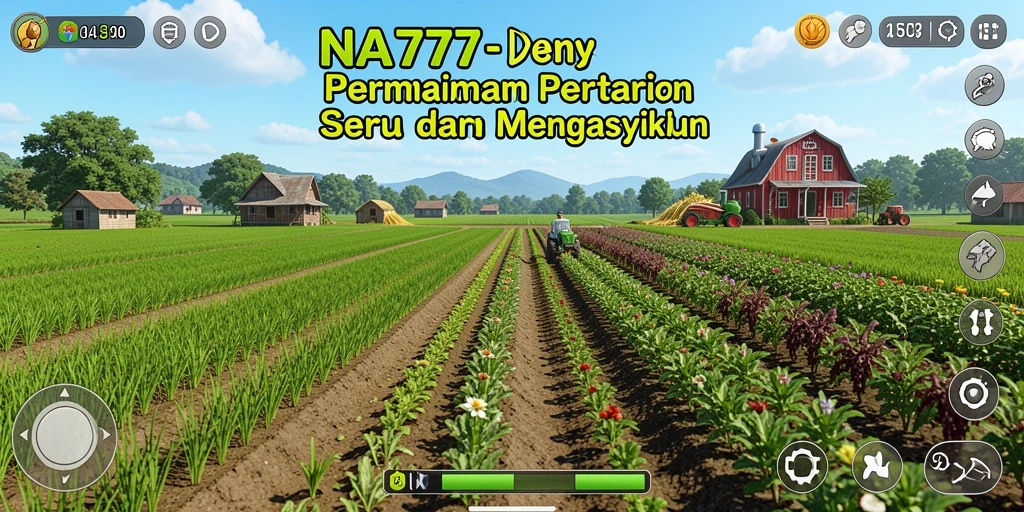 Tampilan gameplay NA777 yang menampilkan suasana pertanian yang indah.