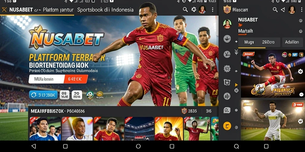 Tampilan screenshot NUSABET yang menunjukkan antarmuka sportsbook.