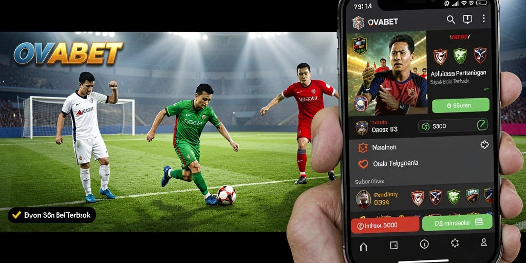 Screenshot utama OVABET menampilkan aksi mendebarkan permainan sepak bola.