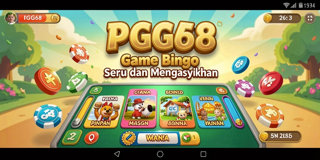 Screenshot PGG68 menampilkan gameplay bingo yang seru dan interaktif.
