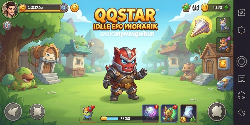 Screenshot gameplay QQSTAR menampilkan aksi Idle yang seru dan menarik.