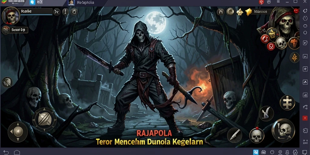 Screenshot gameplay menakutkan dari RAJAPOLA, menampilkan karakter menyeramkan.