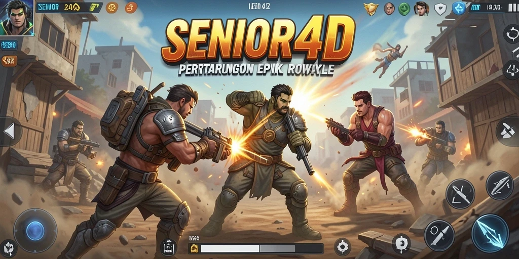 Tampilan gameplay SENIOR4D yang mendebarkan dengan pertempuran seru.