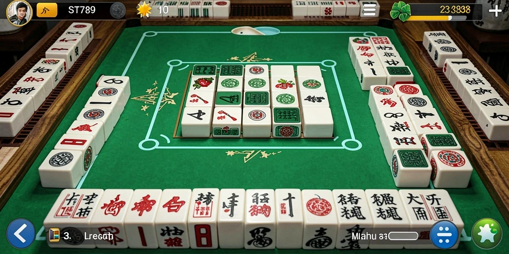 Tangkapan layar ST789 menampilkan gameplay Mahjong yang mendebarkan.