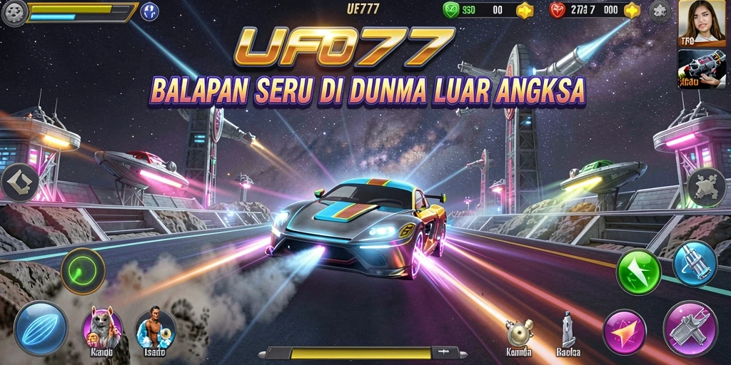 Gameplay seru UFO777 dengan balapan luar angkasa yang menantang.