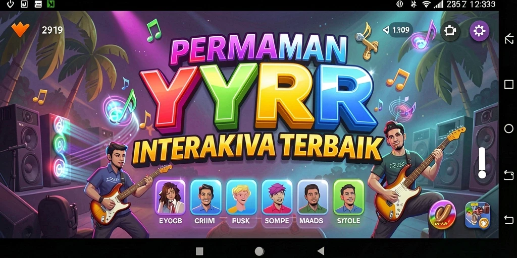 Screenshot gameplay YYRR menampilkan pengalaman bermain musik yang seru.